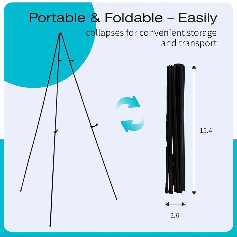 Black Portable Foldable Easel Stand